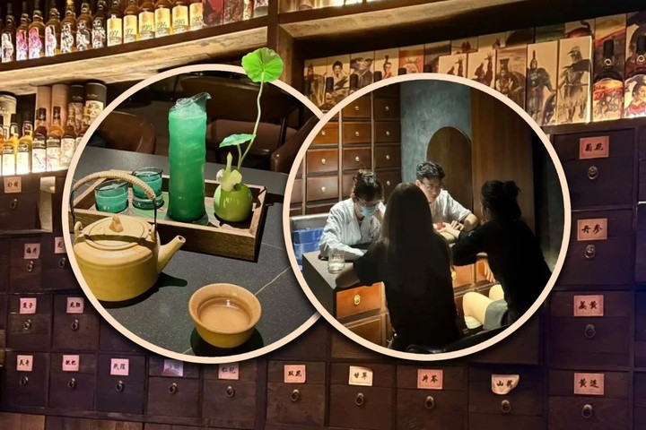 Giới trẻ Trung Quốc đang đổ xô đến các quán bar Đông y để thưởng thức “cocktail theo toa”.