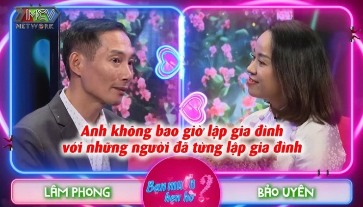 Anh Phong khẳng định sẽ không tiến đến với người từng lập gia đình. Ảnh cắt từ clip 