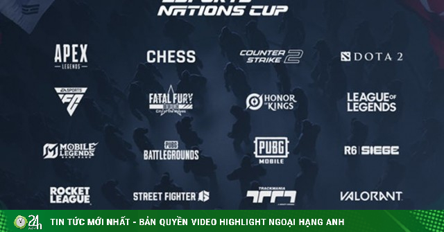 16 bộ môn thi đấu tại giải Esports Nations Cup 2026 đã được công bố