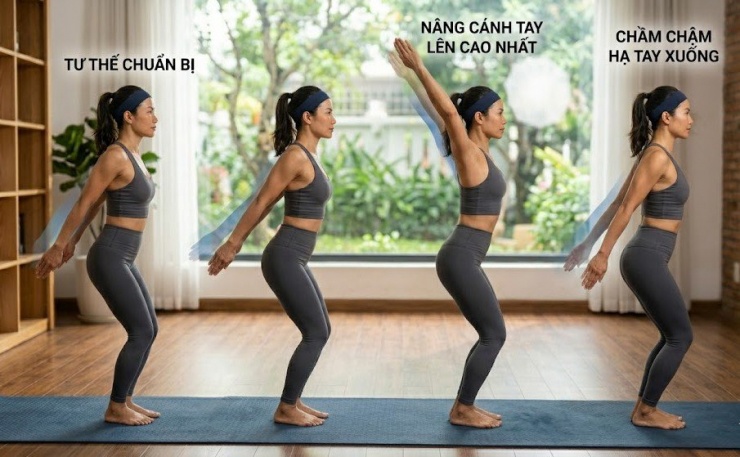 Động tác tác động vào cơ sau, giúp thu gọn bắp tay.