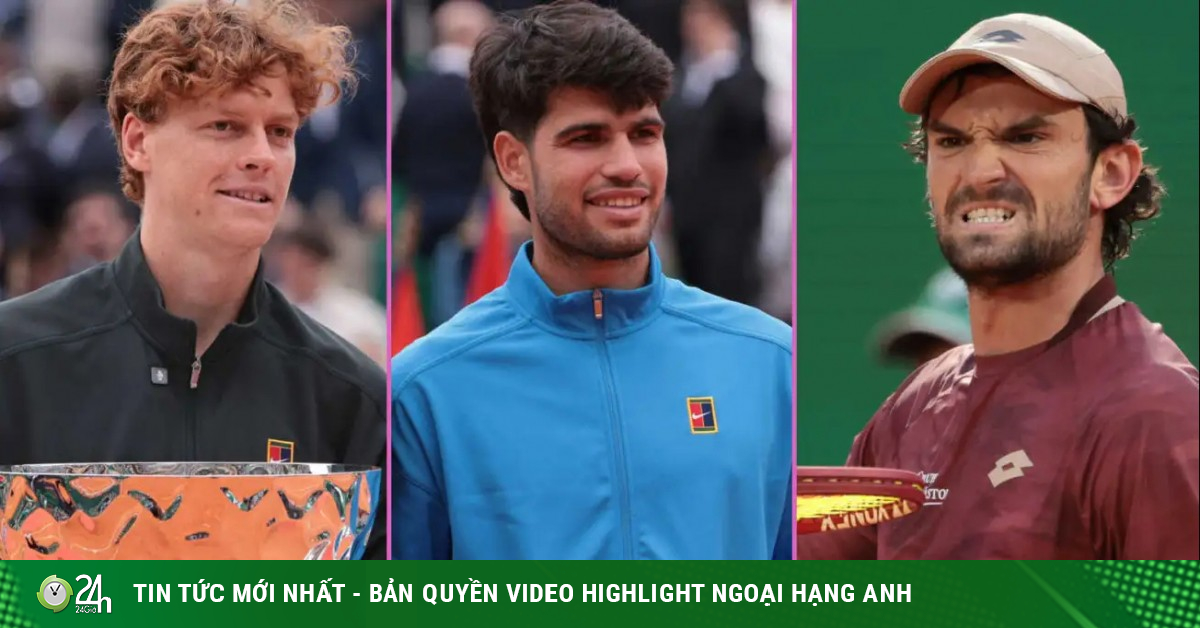 Sinner chiếm 2 đỉnh cao của Alcaraz, huyền thoại Monaco lọt top 20 (Bảng xếp hạng tennis 13/4)