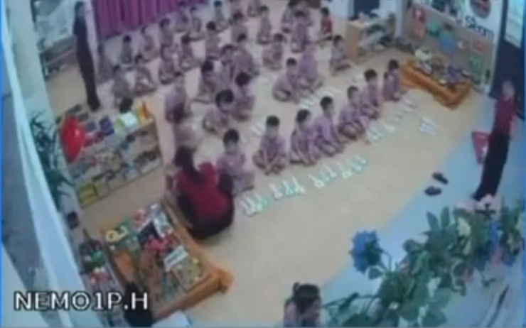 Hình ảnh ghi lại trong lớp học. Ảnh: Cắt từ camera