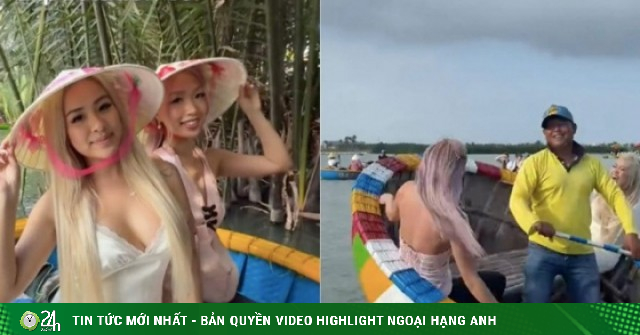 Clip 2 cô gái Tây quay tít trên thuyền thúng Hội An thu hút 27 triệu lượt xem