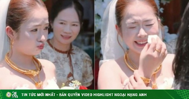 Clip cô dâu cố nín khóc bằng mẹo chu mỏ khiến ai xem cũng bật cười