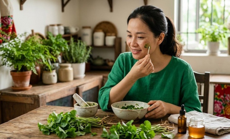 Mặt nạ rau má và mật ong phù hợp cho da nám do tác động của môi trường hoặc sử dụng mỹ phẩm kém chất lượng.
