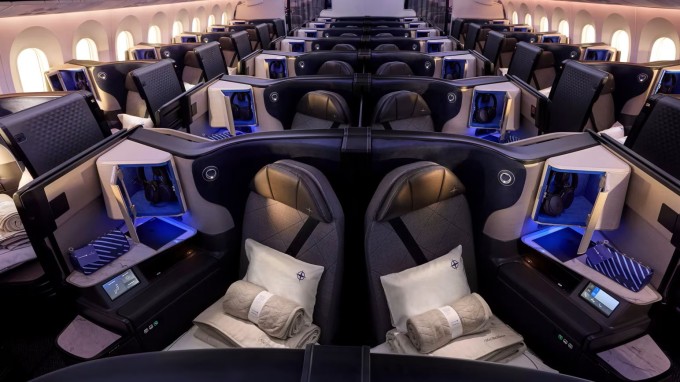 Nội thất "United Elevated" mới của hãng United Airlines với khoang thương gia Polaris được nâng cấp. Ảnh: United Airlines