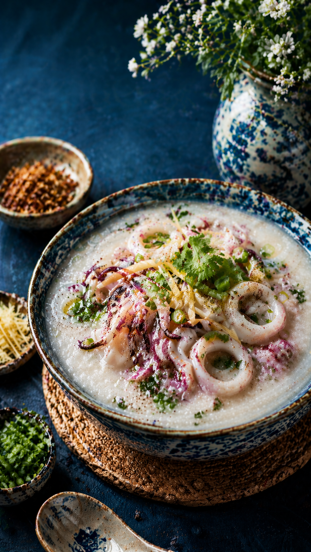 Dù bổ dưỡng, cháo mực không phù hợp với một số nhóm người như người bị gout, dị ứng hải sản hoặc bệnh tiêu hóa.