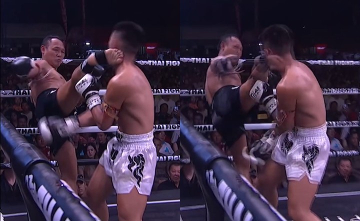 Saenchai tung đòn đá hạ gục võ sĩ Wu Guanhao