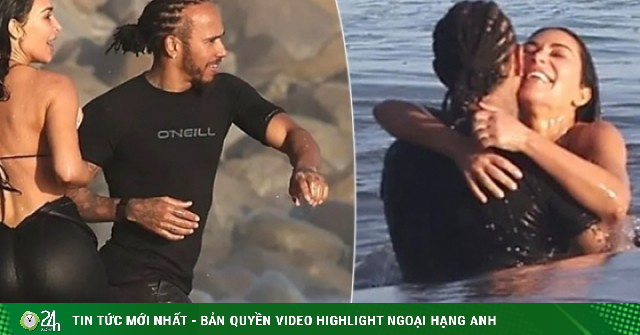 Kim Kardashian và bạn trai mới tình tứ tắm biển
