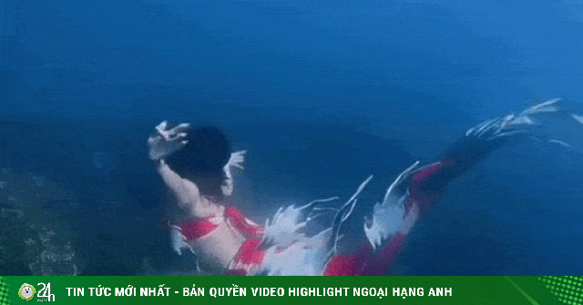 Diệp Lâm Anh 'hóa' nàng tiên cá khi lặn biển Nha Trang