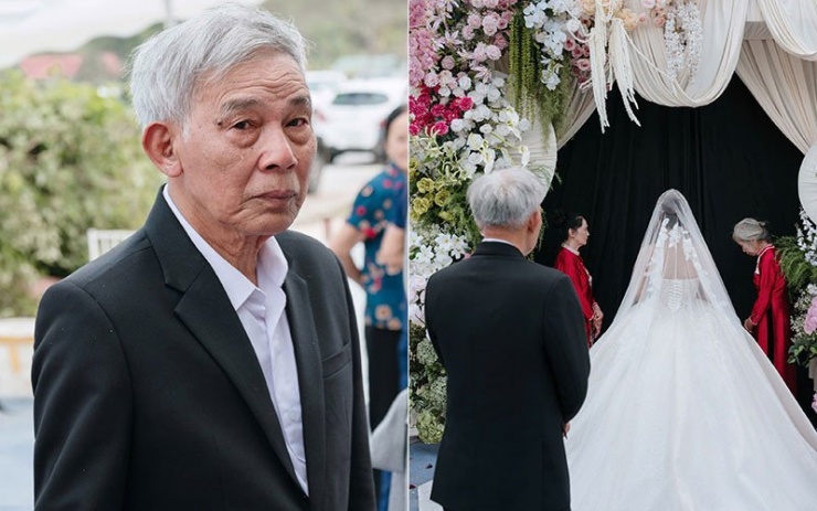 Ông nội Kim Ngân xúc động trong lễ cưới của cháu gái 