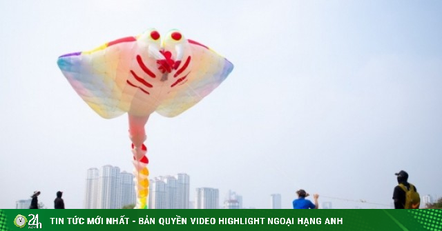 Hàng trăm người thả diều ở vùng ven Hà Nội