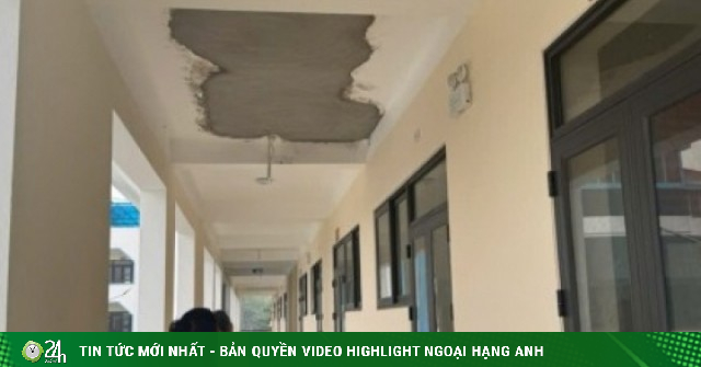 Trường mới 65 tỷ ở Phú Thọ chưa bàn giao đã rơi vữa trần, học sinh phải nhập viện