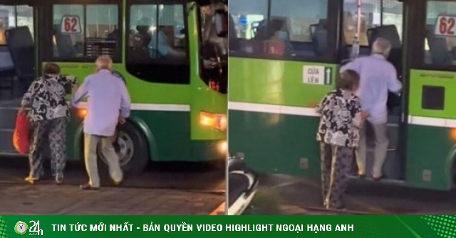 Khoảnh khắc cặp vợ chồng già dìu nhau lên xe buýt khiến dân mạng 'tan chảy'