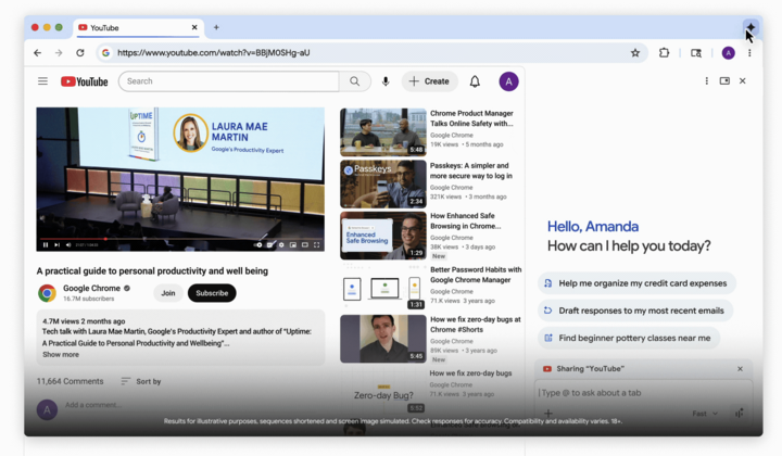 Gemini trên Chrome giúp bạn dễ dàng xem các điểm chính của video YouTube.