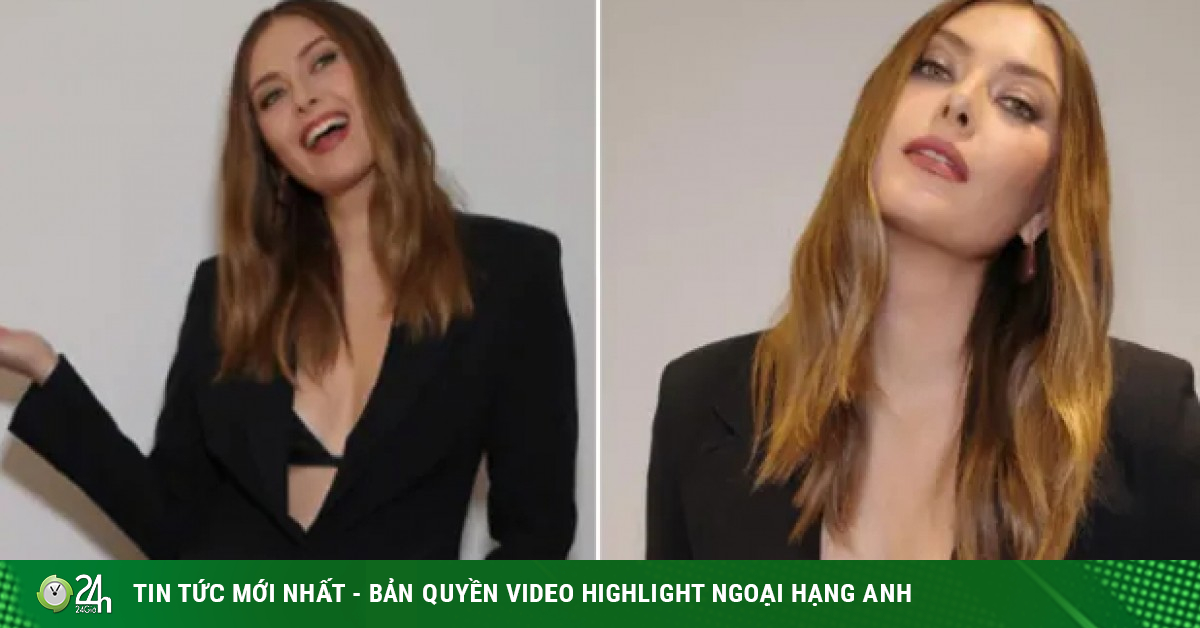 Sharapova mặc áo xẻ sâu lấp ló "vòng 1", tuổi 39 vẫn đẹp tựa nữ thần