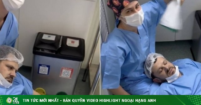 Video người chồng ngất lịm khi chứng kiến vợ sinh mổ hút 20 triệu lượt xem