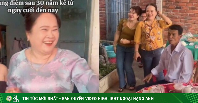 Vẻ kinh ngạc của bố lần đầu thấy mẹ trang điểm sau 30 năm cưới gây xúc động