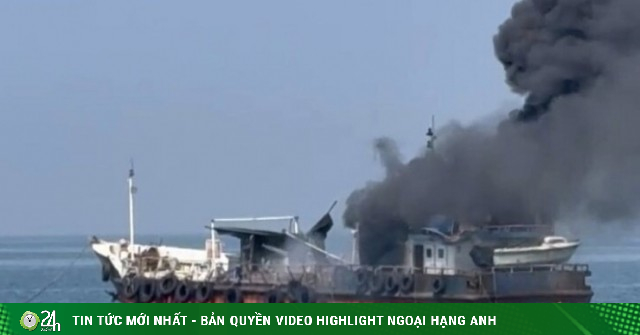 Tàu chở dầu bốc cháy trên biển Lâm Đồng, 1 người mất tích