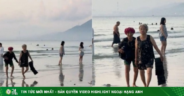 Clip hai bà cụ U80 dắt nhau tắm biển khiến dân mạng nghĩ đến đứa bạn hay lỡ hẹn