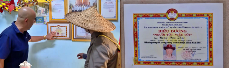Trong nhà ông Thái có nhiều giấy khen, bằng khen, thư cảm ơn, biểu dương người tốt, việc tốt
