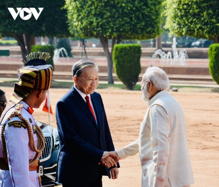 Thủ tướng Ấn Độ Narendra Modi đón Tổng Bí thư, Chủ tịch nước Tô Lâm