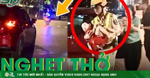 Nghẹt thở hành trình 10 phút CSGT mở đường cứu bé trai 3 tuổi hóc dị vật