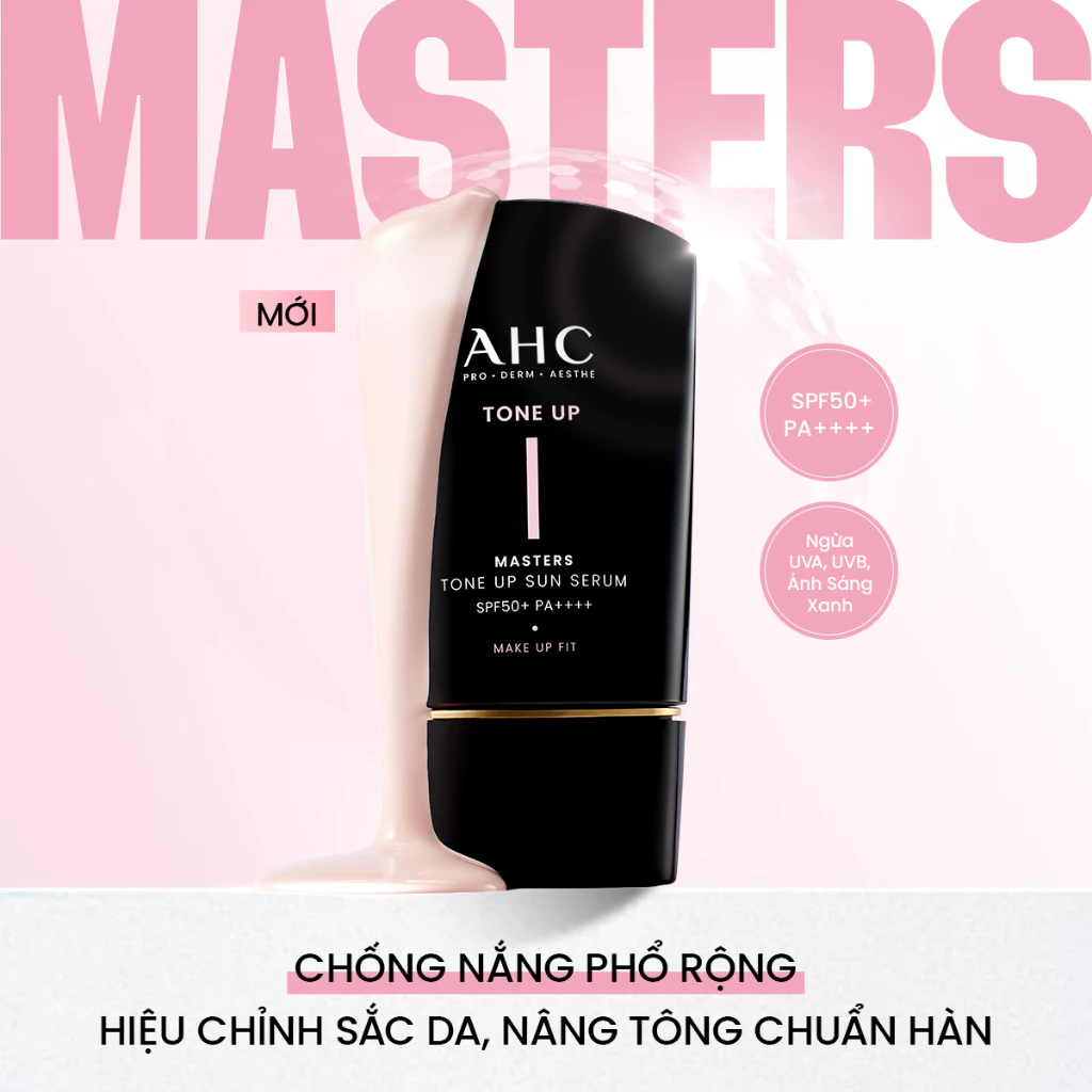AHC Masters Tone Up giúp bảo vệ da khỏi tia UV, ánh sáng xanh và các tác nhân gây hại khác từ môi trường.