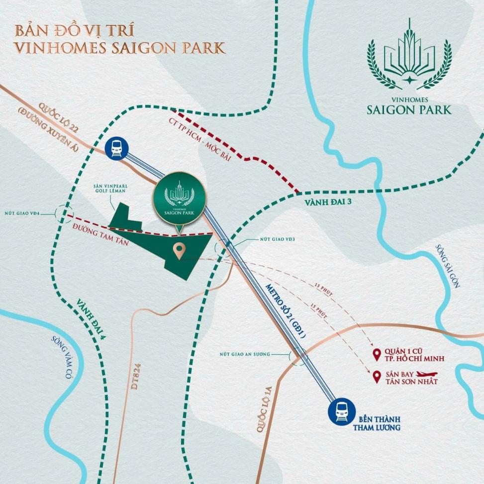 Vinhomes Sài Gòn Park nằm ở tâm điểm hạ tầng đang bứt tốc mạnh mẽ của Tây Bắc TP.HCM.