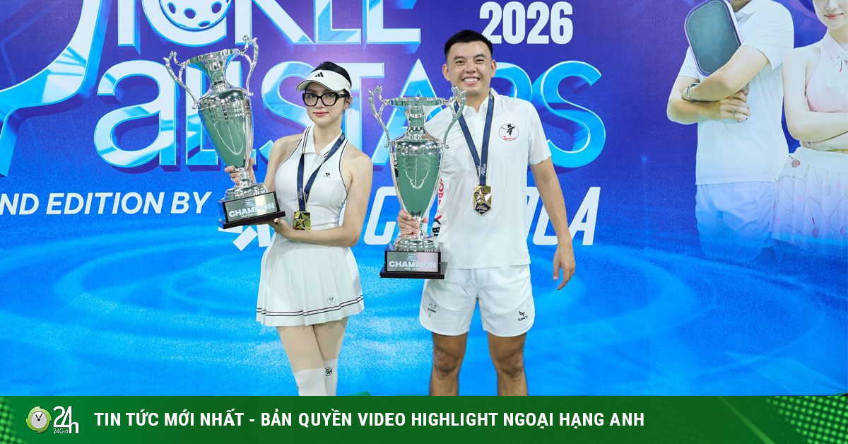 Hoa hậu Hương Giang cùng Lý Hoàng Nam ngược dòng vô địch giải pickleball toàn sao