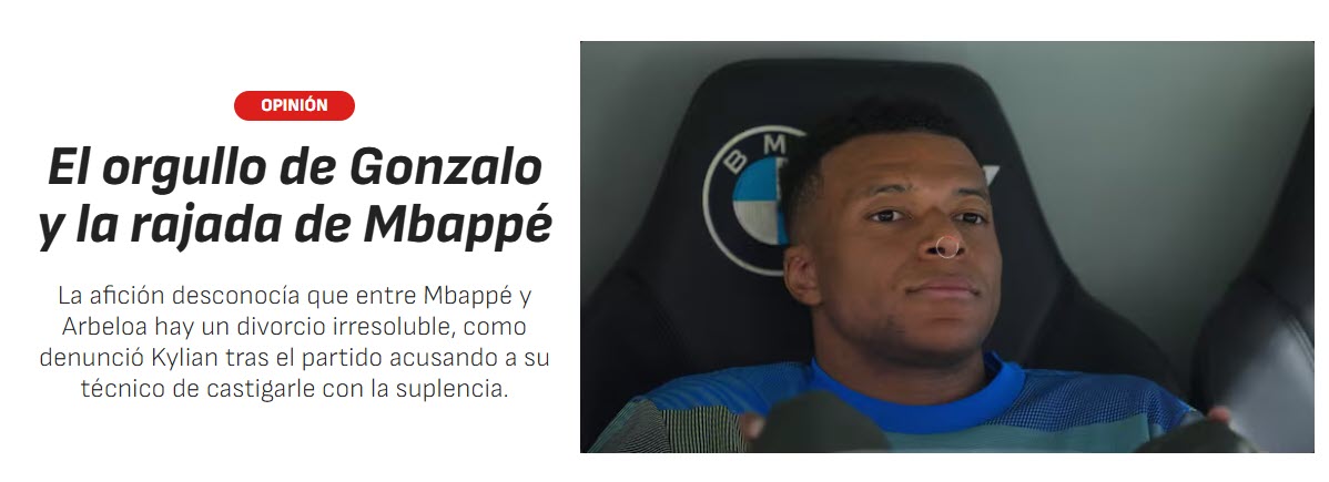 "Niềm tự hào của Gonzalo và cơn bột phát của Mbappe", bài viết của tờ AS