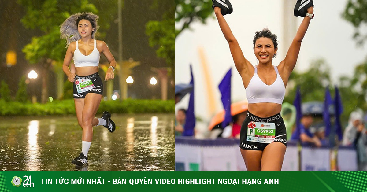 Hot girl làng gym chạy 21km dưới mưa lớn, Hồng Lệ vô địch marathon ở Hải Phòng
