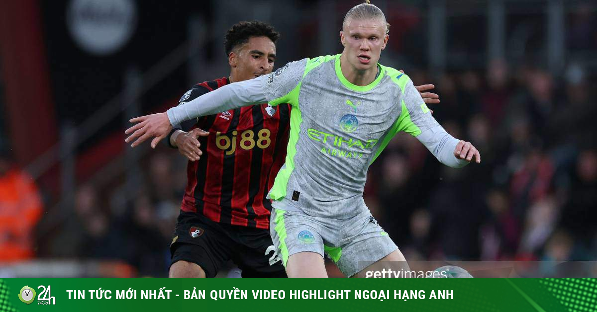 Video bóng đá Bournemouth - Man City: Haaland nỗ lực (Ngoại hạng Anh)