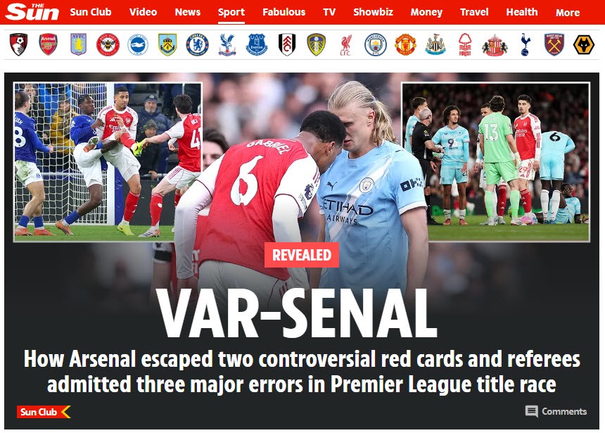 The Sun mỉa mai Arsenal là "VARsenal"