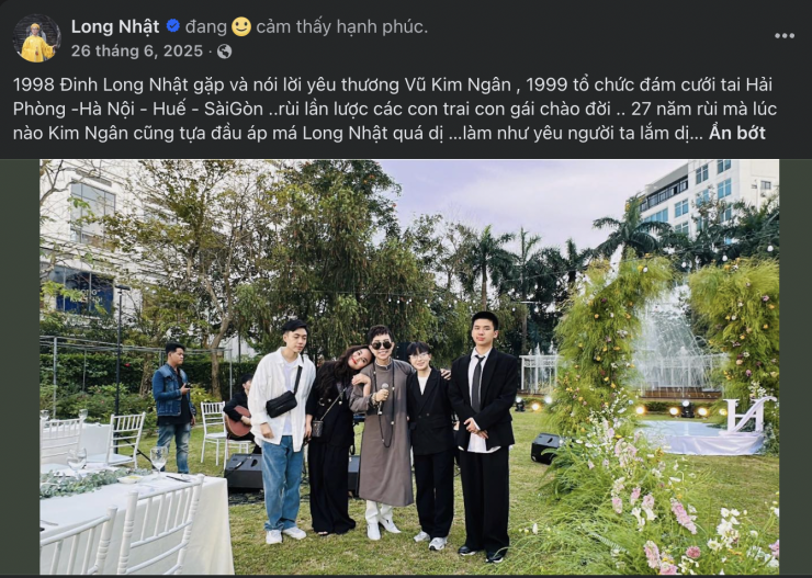 Những bài đăng gần đây nhất của Long Nhật về vợ.