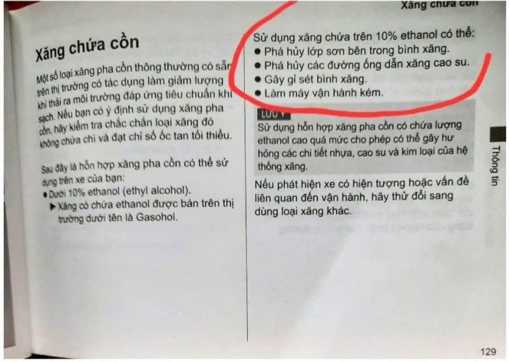 Chủ xe đời cũ tâm tư khi thời điểm bắt buộc sử dụng xăng sinh học E10 đến gần