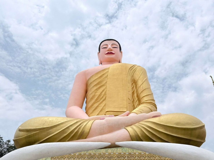 Cận cảnh nét chạm khắc tinh xảo và thần thái an nhiên trên gương mặt tượng Phật ngồi 27m.
