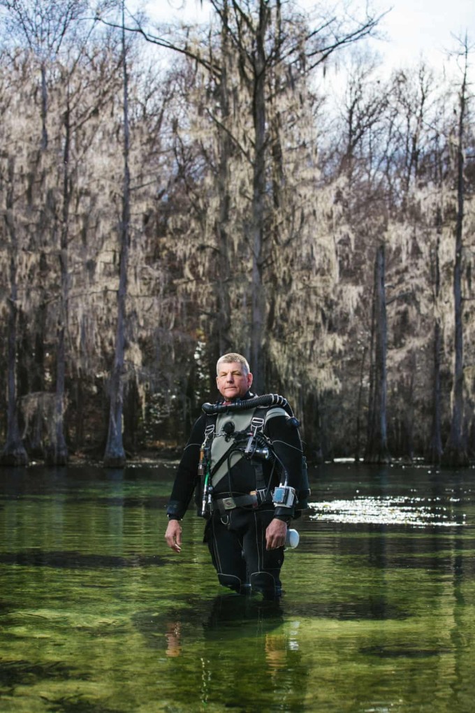 Sorenson before his dive. Photo: AP