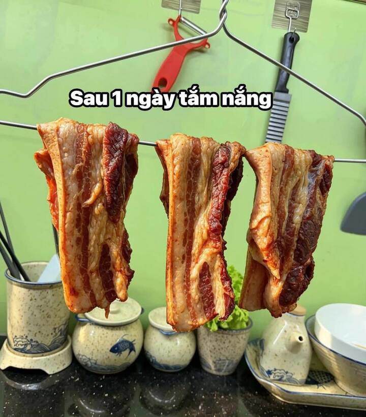 trào lưu tự làm “thịt một nắng” tại nhà gây sốt mạng xã hội.