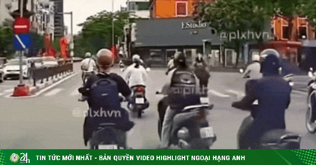 Cô gái phóng xe tạt đầu khiến loạt xe máy ngã liên hoàn giữa ngã tư