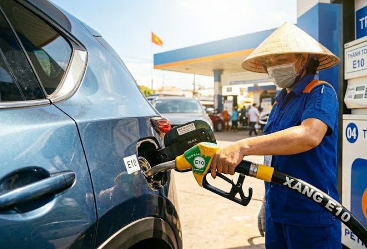 D&ugrave;ng xăng E10 giữa trời nắng n&oacute;ng