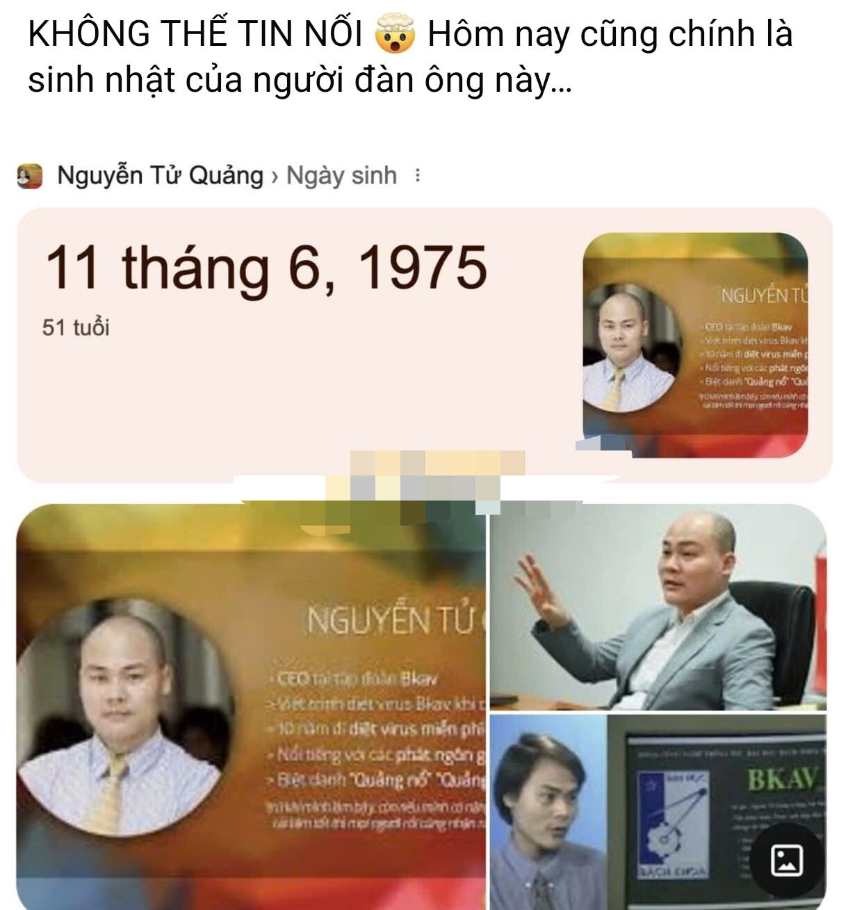 Ông Nguyễn Tử Quảng có ngày sinh 11/6.