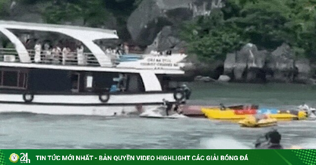 CLIP: Tàu du lịch đâm chìm tàu vỏ gỗ trên vịnh Lan Hạ, một phụ nữ tử vong