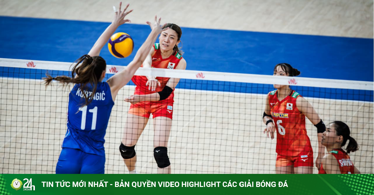 Chủ công "nấm lùn" ghi 800 điểm ở VNL, bóng chuyền nữ Nhật hạ Serbia set 32-30