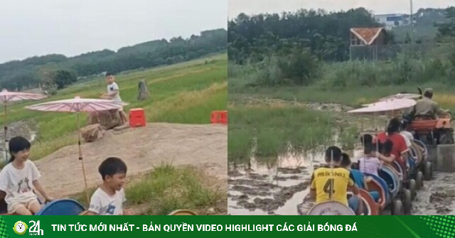 Clip 'khối nghỉ hè' ngồi đoàn tàu tự chế chơi ngoài ruộng khiến dân mạng mê tít