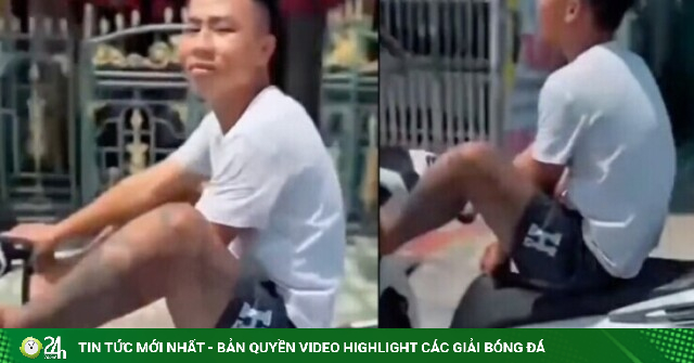 Tịch thu xe SH của nam thanh niên khi dùng chân điều khiển phương tiện
