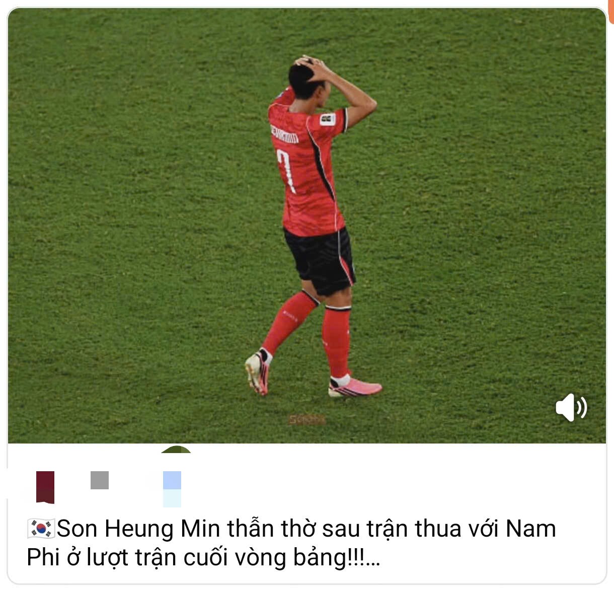Khoảnh khắc Son Heung-min thẫn thờ, được lan truyền trên mạng xã hội những ngày qua.