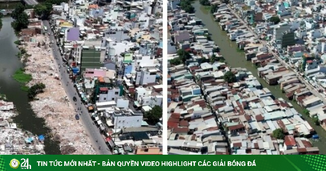 Rạch Xuyên Tâm sau giải tỏa nhìn từ trên cao