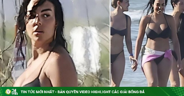 Vợ sắp cưới C. Ronaldo khoe vòng một bốc lửa trên bãi biển