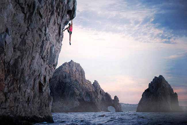 Leo trèo ở vịnh Cabo San Lucas, chóp mũi cực Nam Baja, Mexico